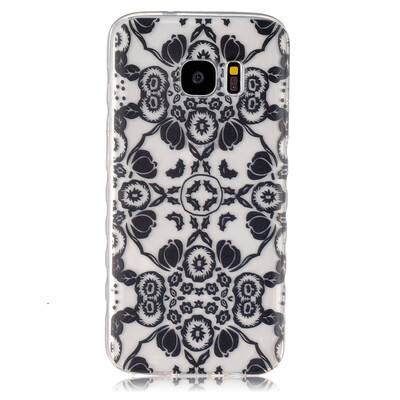 

Black flowers Pattern Soft Thin TPU Rubber Silicone Gel Case Cover for SAMSUNG GALAXY S7