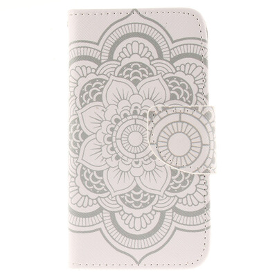 

White flowers Design PU Leather Flip Cover Wallet Card Holder Case for Nokia Lumia N630