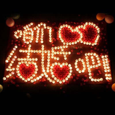 

Jingdong Supermarket Dream Bridge B & D Birthday Gift Creative Candle Set Marry List White Props Love Rose Petals Our Wedding Set