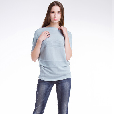 

TMI Mystery Women's Spring-style Корейский Bat Sleeve Casual Sweater 161218 Blue M