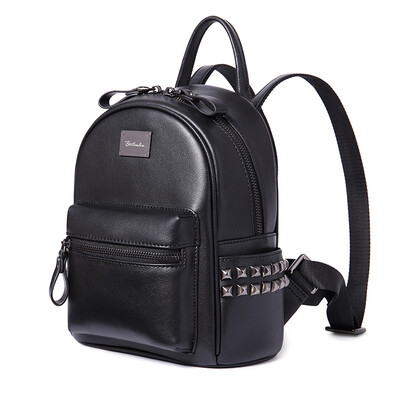 

BOSTANTEN BOSTANTEN ladies shoulder bag cowhide Korean version of rivets college wind casual fashion female bag mini backpack tide BL6162041 black