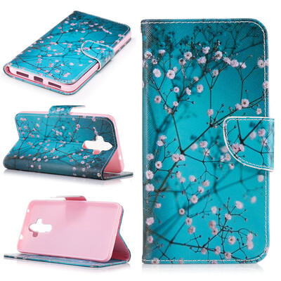 

Plum blossom Design PU Leather Flip Cover Wallet Card Holder Case for HUAWEI Mate 9