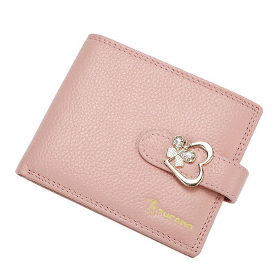 

Woodpecker TUCANO the first layer of cow leather ladies short wallet bow wallet two fold TAB1722-15R3 vertical section pink