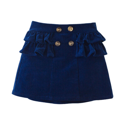 

Cicie children 's clothing corduroy double - breasted skirt skirt skirt 171012 navy blue
