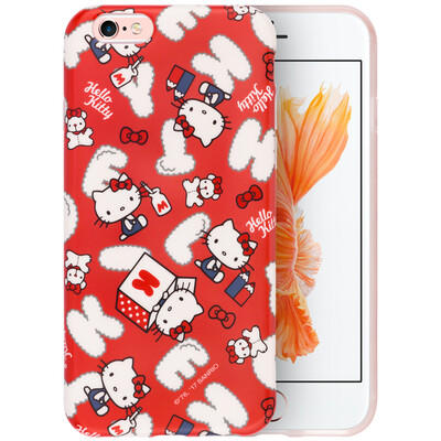 

Youjia Hello Kitty Series iPhone6 ​​ 6S Plus Mobile Shell Case Cartoon silicone shatter-resistant soft shell cotton candy Katie red