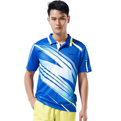 

Kawasaki Кавасаки мужские случайные короткими рукавами футболки рубашки свободно дышащая одежда для бадминтона спортивной черный ST-16192 3XL