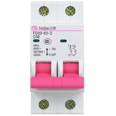

Feidiao (feidiao) воздушный переключатель домашний маленький автоматический выключатель / воздух открытый 2P двухступенчатый 32a пустая мощность 2P-C32