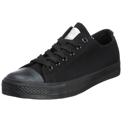 

Warrior pure color tie with low to help fashion tide section couple canvas shoes work shoes WXY167 black 35