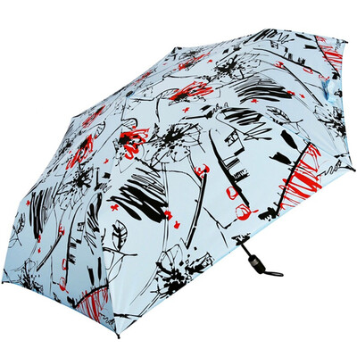 

Heaven umbrella UPF50 full shade hit black rubber three fold ultra-light sun umbrella sunny umbrella 31817E blue