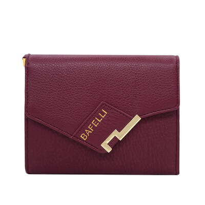 

Bafei Li (BAFELLI) тиснением первый слой кожи на молнии Мисс Киан Бао папки изменения тройной короткий пункт черный кошелек BA2-1A0029