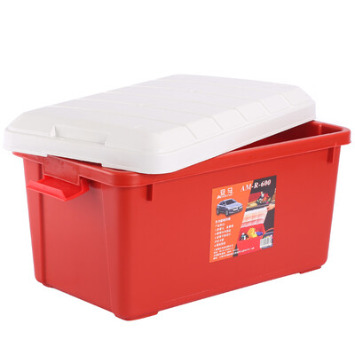 

Amausa car storage multi-purpose sealed large capacity trunk home storage compartment debris storage box 60 liters R800 red
