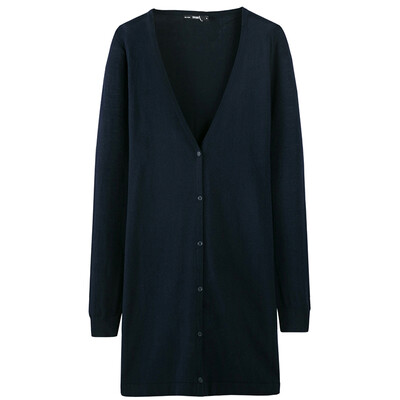 

Semir Ladies простой твердый V-образный вырез трикотажный свитер свитер 19316070404 сокровище синий L