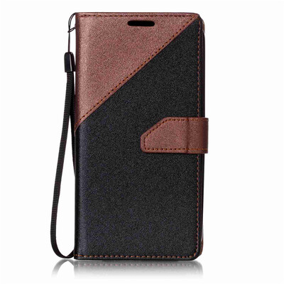 

Black + brown Design PU Leather Wallet Case Classic Flip Cover with Stand Function and Credit Card Slot for LG K10