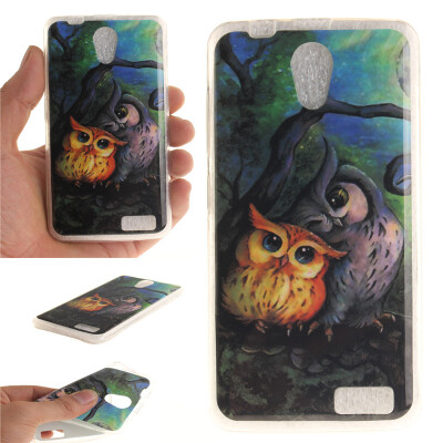 

Oil painting owl Pattern Soft Thin TPU Rubber Silicone Gel Case Cover for Lenovo A319