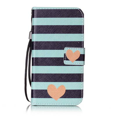 

Blue Stripes Дизайн PU кожа флип Обложка Кошелек для карты памяти чехол для Samsung Galaxy ON 5/G5500