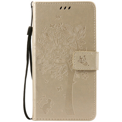

Gold Tree Design Кожа PU флип крышки Кошелек Карты Держатель чехол для HUAWEI HONOR 5A