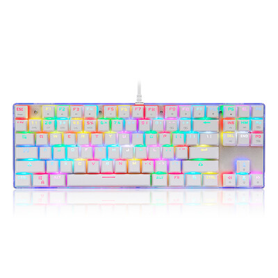 

Mocha (Motospeed) K87S RGB Зеленая ось Механическая клавиатура Белая