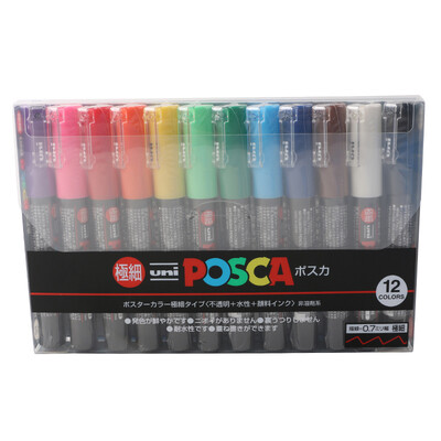 

Mitsubishi Uni PC-1M POSCA series of advertising pen poster microphone pen 12 color 12 loaded