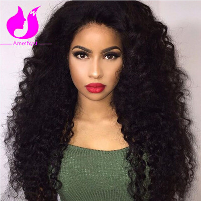 

18-24 Inch Long Kinky Curly Lace Front Human Hair Wigs For Black Women 180 Density Thick Brazilian Human Hair Lace Fornt Wig