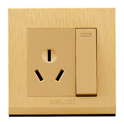 

Delixi (DELIXI) пять отверстий переключатель гнездо панели USB разъем серии матового золота