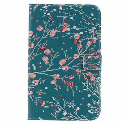 

Apricot Tree Design PU Leather Flip Cover Wallet Card Holder Case for SAMSUNG T560