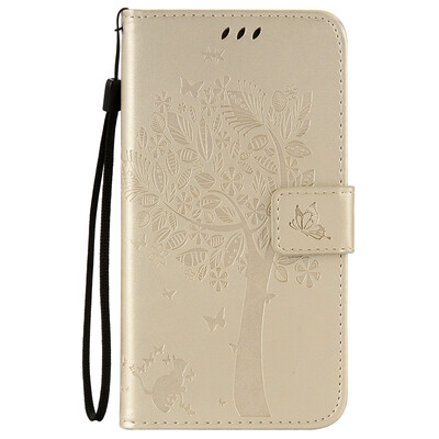 

Gold Tree Design PU Leather Flip Cover Wallet Card Holder Case for Zenfone ZD552KL