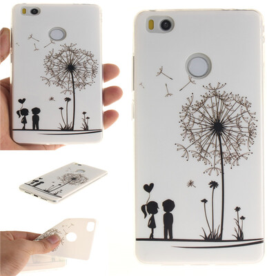 

Lovers and dandelion Pattern Soft Thin TPU Rubber Silicone Gel Case Cover for XIAOMI MI 4S