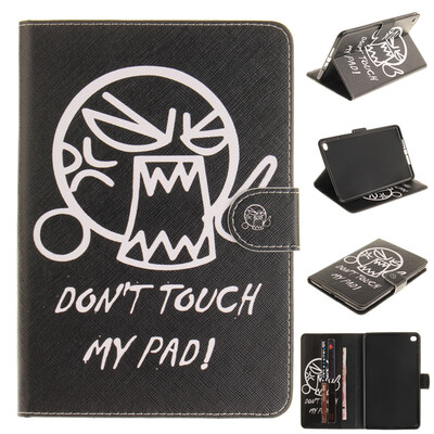 

Do not touch me Style Embossing Classic Flip Cover with Stand Function and Credit Card Slot for iPad Mini 4