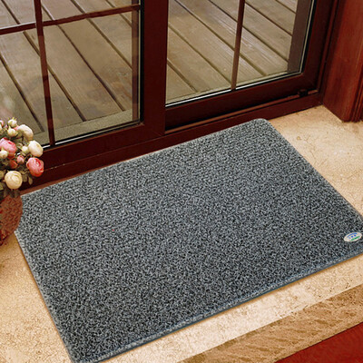

Lidimei LIDIMEI two-color wire ring home mat black&gray green PVC simple modern minimalist wear&easy care 60 90cm