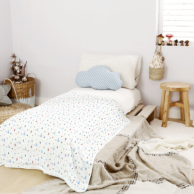 

Cotton era PurCotton spring&summer children&39s gauze air conditioning was 135x120cm1 pieces bag whale child blue star