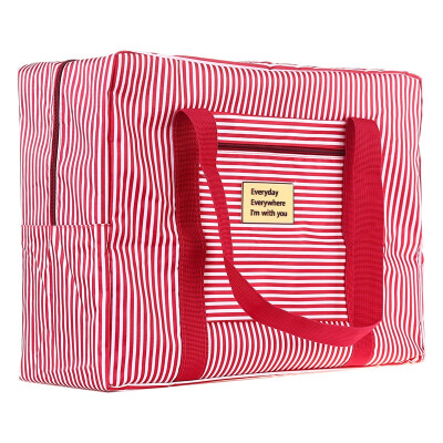 

Jingdong supermarket] Jingtang travel bag bag clothing finishing bag Oxford cloth waterproof bag red stripes (trumpet