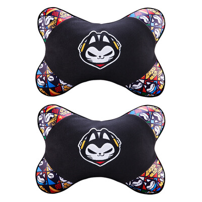

Jingdong supermarket] pull cat (ZhuaiMao) car headrest car cartoon neck pillow color grid stitching neck pillow M16-QCJP-002 on the black