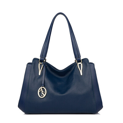 

Elders kangaroo APDISHU first layer of leather lychee pattern handbags shoulder bag female handbag Messenger bag leisure bag AP8200-1 dark blue