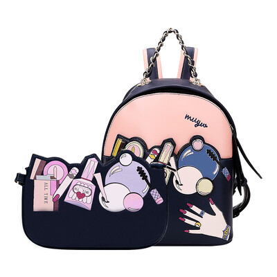 

Му рыбы (Muyu) Оригинальные сумки моды корейской печати персонализированных небольшой свежий мило плеча сумки магия очарование город синий