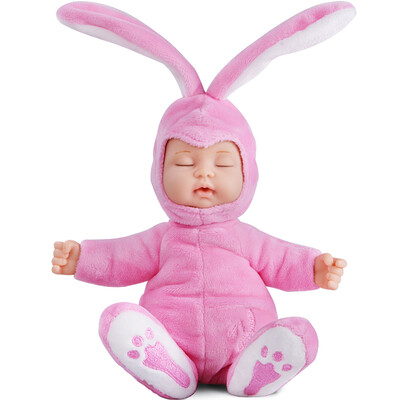 

BIEBER Moe Rabbit Sleeping Doll Comforting Doll Plush Doll Toy Simulation Baby Pacifier Toys Peach Powder