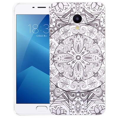 

ESCASE Meizu Suan Lan Note5 phone shell charm blue Note5 mobile phone sets Meizu phone shell wrestling soft shell illustrations embossed Han Ting white jade