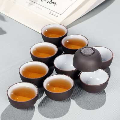 

Jingdong Supermarket Baihong Yixing Zisha hand small cup small cup original mineral cup cup master cup Kung Fu tea accessories Wu Zisha cup 10 loaded