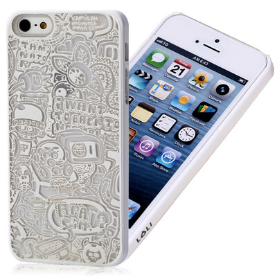 

KOOLIFE Apple iphone5s / se phone case protection case shell shell / iphone 5s / se creative painting shell / PC drop shell window grill series - child fun white