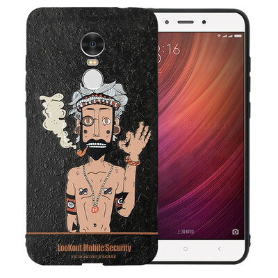 

ESCASE millet red rice NOTE4 phone shell soft shell illustrations relief cover 55 inch fashion tide brother