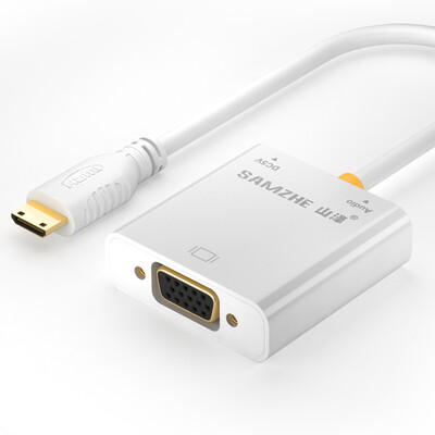 

Shanze (SAMZHE) ZJX-090 Mini HDMI VGA конвертер адаптер VGA кабель мини HD таблетки версии белого позолоченных контактных проекторов 20CM