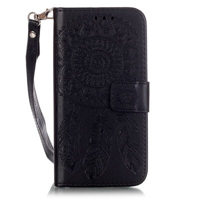 

Black Windbell PU Leather Flip Cover Wallet Card Holder Case for Iphone 7