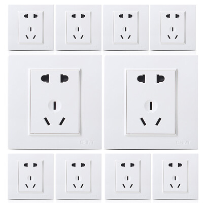 

Zhengtai CHNT socket panel switch socket five hole socket 10 only installed 10A elegant white 7L series NEW7-L11100