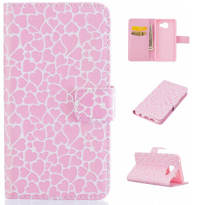 

Lovely Heart Design PU Leather Flip Cover Wallet Card Holder Case for SAMSUNG GALAXY A3 2016A310