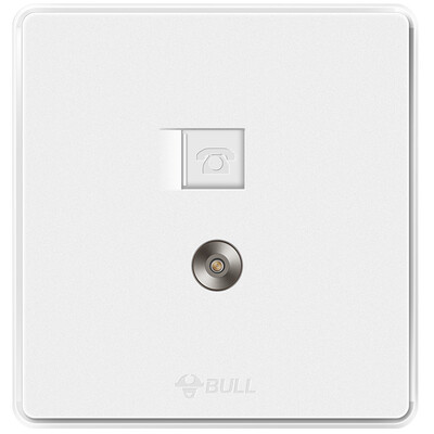 

Bull (BULL) переключатель гнездо G18 серия два телефона с гнездом для телевизора 86 гнездо типа G18T213 текстура белая