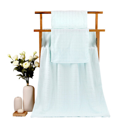 

Xin brand towel home textiles long cotton wool cotton spinning lattice towel towel towel three sets of blue