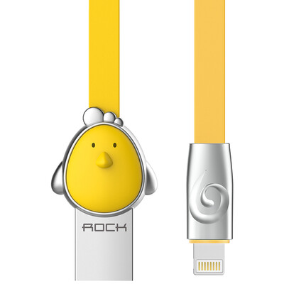 

Rocket (ROCK) Apple data cable цинковый сплав телефон зарядный кабель мультфильм милый цыпленок для iPhoneX / 10 / 8Plus / 7 / 6s / SE / 5 / iPad 1 м желтый