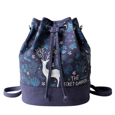 

Цветы принцессы Secret Garden ведро мешок холст сумка мешок плеча оригинальный синий 1508SDX001