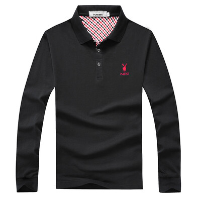 

PLAYBOY POLO Shirt Long Sleeve Turn Down Neck Men Shirt