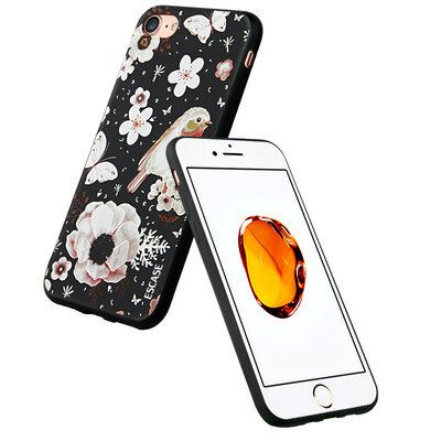 

ESCASE Apple iPhone8 / 7 мобильный телефон случае мультфильм иллюстрации шаблон мягкой оболочки защитный рукав 4.7 дюйма любви цветы и птицы