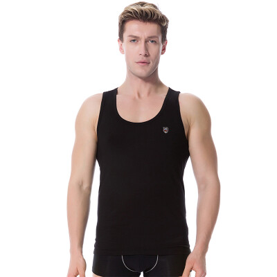 

Modal vest men stretch body breathable round collar modal cotton backing vest black